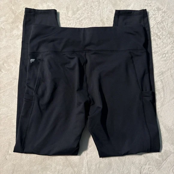 Fabletics Black High-Waist Active Leggings with Side Pockets - Picture 2 of 2